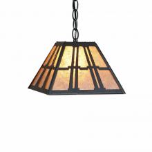 Avalanche Ranch Lighting M26372AL-CH-47 - Rocky Mountain Pendant Small - Eastlake - Almond Mica Shade - Forest Green / Cedar Green Finish