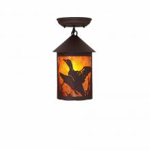 Avalanche Ranch Lighting M48464AM-27 - Cascade Close-to-Ceiling Small - Loon - Amber Mica Shade - Rustic Brown Finish