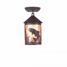 Avalanche Ranch Lighting M48481AL-27 - Cascade Close-to-Ceiling Small - Trout - Almond Mica Shade - Rustic Brown Finish