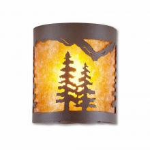 Avalanche Ranch Lighting M49114AM-27 - Kincaid Ceiling Light - Spruce Tree - Amber Mica Shade - Rustic Brown Finish