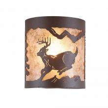 Avalanche Ranch Lighting M49130AL-27 - Kincaid Ceiling Light - Mountain Deer - Almond Mica Shade - Rustic Brown Finish