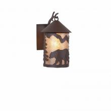 Avalanche Ranch Lighting M51425AL-27 - Cascade Lantern Sconce Mica Small - Mountain Bear - Almond Mica Shade - Rustic Brown Finish