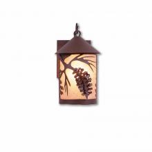 Avalanche Ranch Lighting M51440AL-27 - Cascade Lantern Sconce Mica Small - Spruce Cone - Almond Mica Shade - Rustic Brown Finish