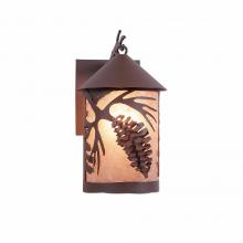 Avalanche Ranch Lighting M51540AL-27 - Cascade Lantern Sconce Mica Medium - Spruce Cone - Almond Mica Shade - Rustic Brown Finish