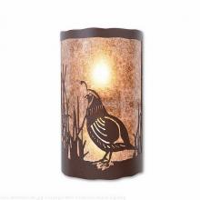 Avalanche Ranch Lighting M51854AL-27 - Cascade Exterior Sconce - Quail - Almond Mica Shade - Rustic Brown Finish