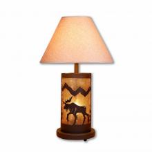 Avalanche Ranch Lighting M60127AL-KR-27 - Cascade Table Lamp - Mountain Moose - Almond Mica Shade - Rustic Brown Finish