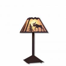 Avalanche Ranch Lighting M62427AL-28 - Rocky Mountain Desk Lamp - Mountain Moose - Almond Mica Shade - Dark Bronze Metallic Finish