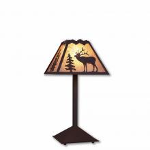 Avalanche Ranch Lighting M62433AL-28 - Rocky Mountain Desk Lamp - Mountain Elk - Almond Mica Shade - Dark Bronze Metallic Finish