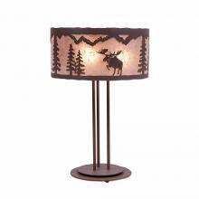 Avalanche Ranch Lighting M69122AL-27 - Kincaid Desk Lamp - Alaska Moose - Almond Mica Shade - Rustic Brown Finish