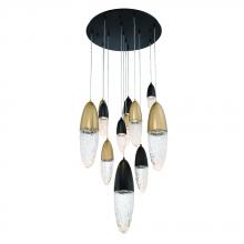 Eurofase Blue US 43859-041 - Ecrou 12 Light Chandelier in Mixed Black + Brass