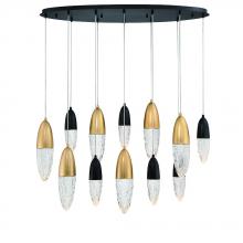 Eurofase Blue US 43861-042 - Ecrou 20 Light Chandelier in Mixed Black + Brass