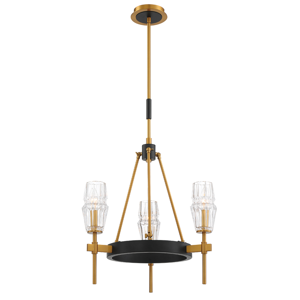 GLADSTONE,3LT CHANDELIER,GOLD