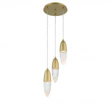 Eurofase Blue CA 43858-035 - Ecrou 3 Light Chandelier in Gold