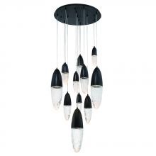 Eurofase Blue CA 43859-022 - Ecrou 12 Light Chandelier in Black