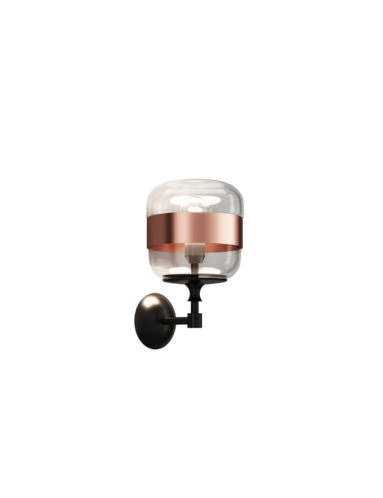 Futura Wall Lamp P Crystal Copper Matt Black 1 E26 UL