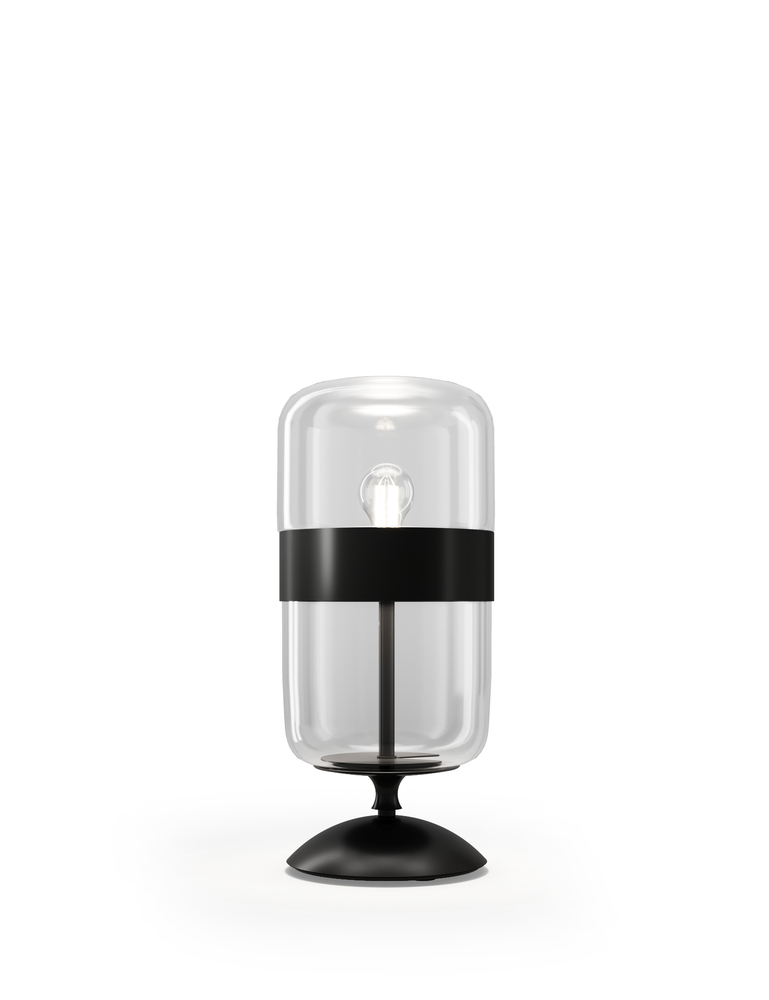 Futura Table Lamp M Crystal Black Matt Black 1 E26 UL