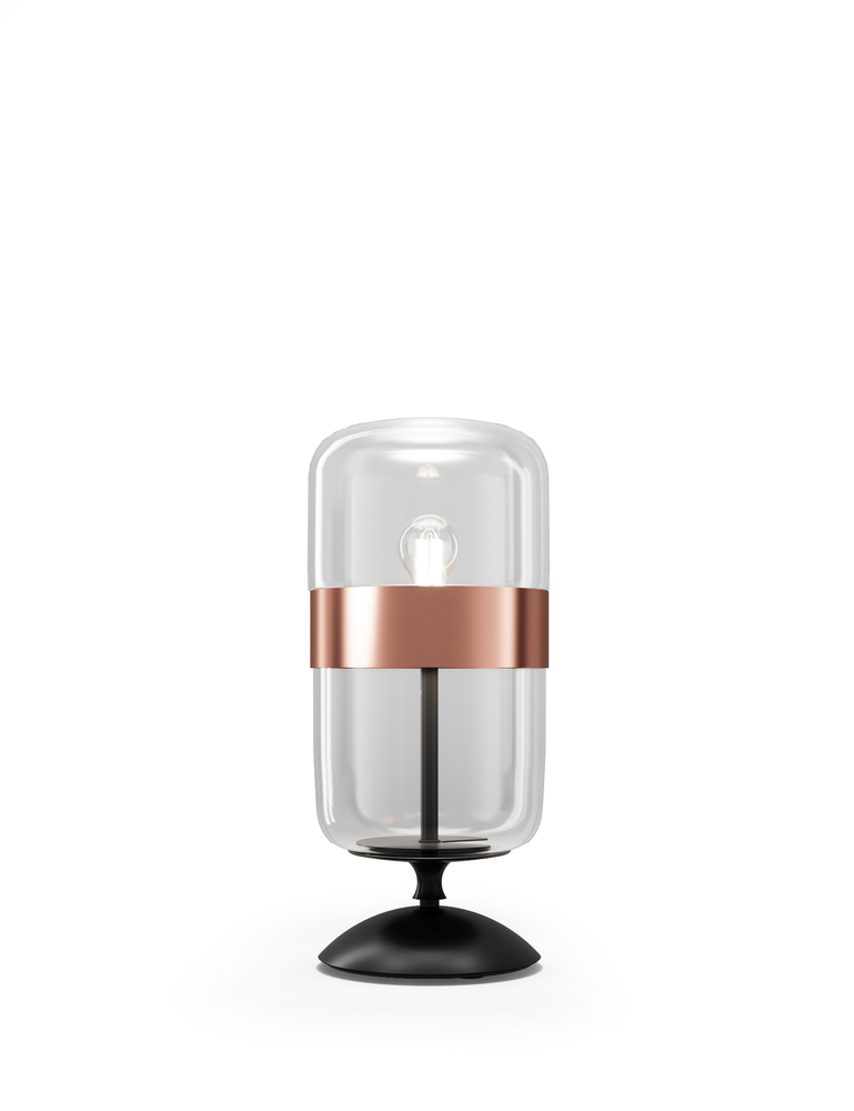 Futura Table Lamp M Crystal Copper Matt Black 1 E26 UL