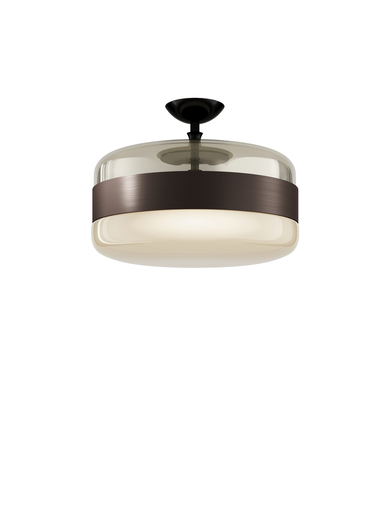 Futura Ceiling Lamp G Amber Brass Matt Black 1 E26 UL