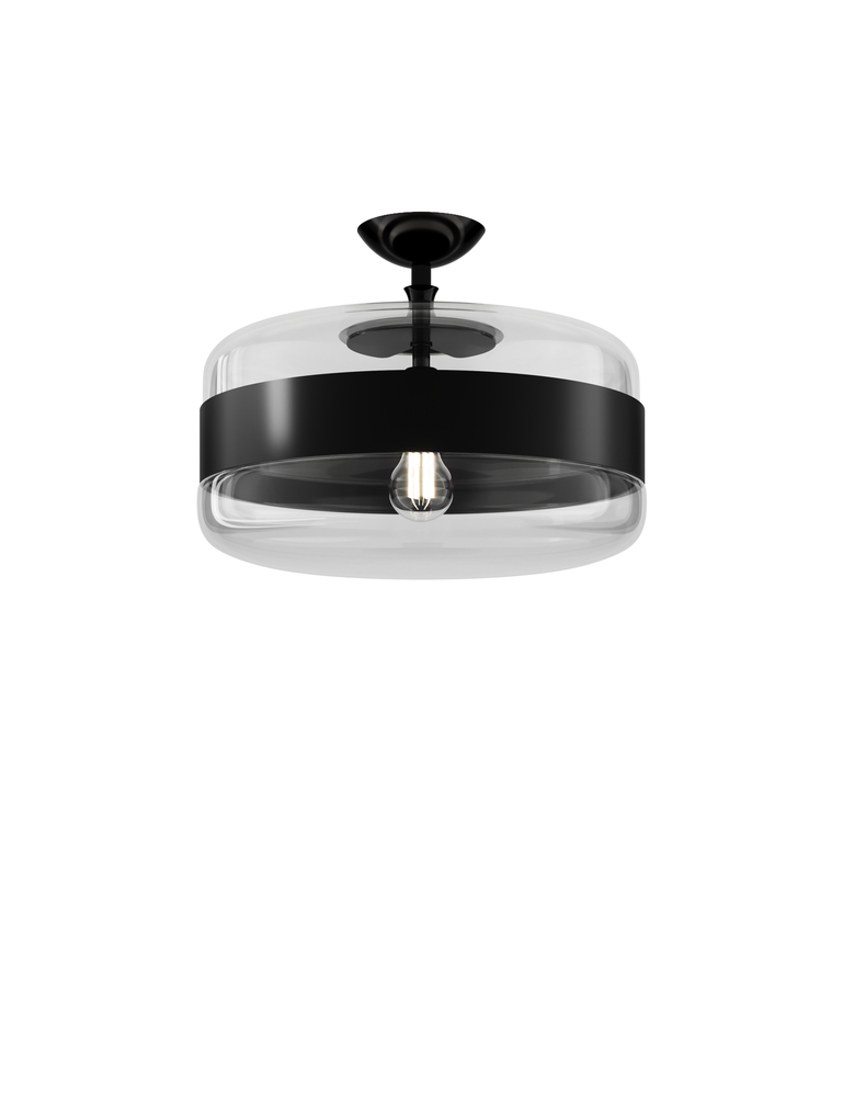 Futura Ceiling Lamp G Crystal Black Matt Black 1 E26 UL