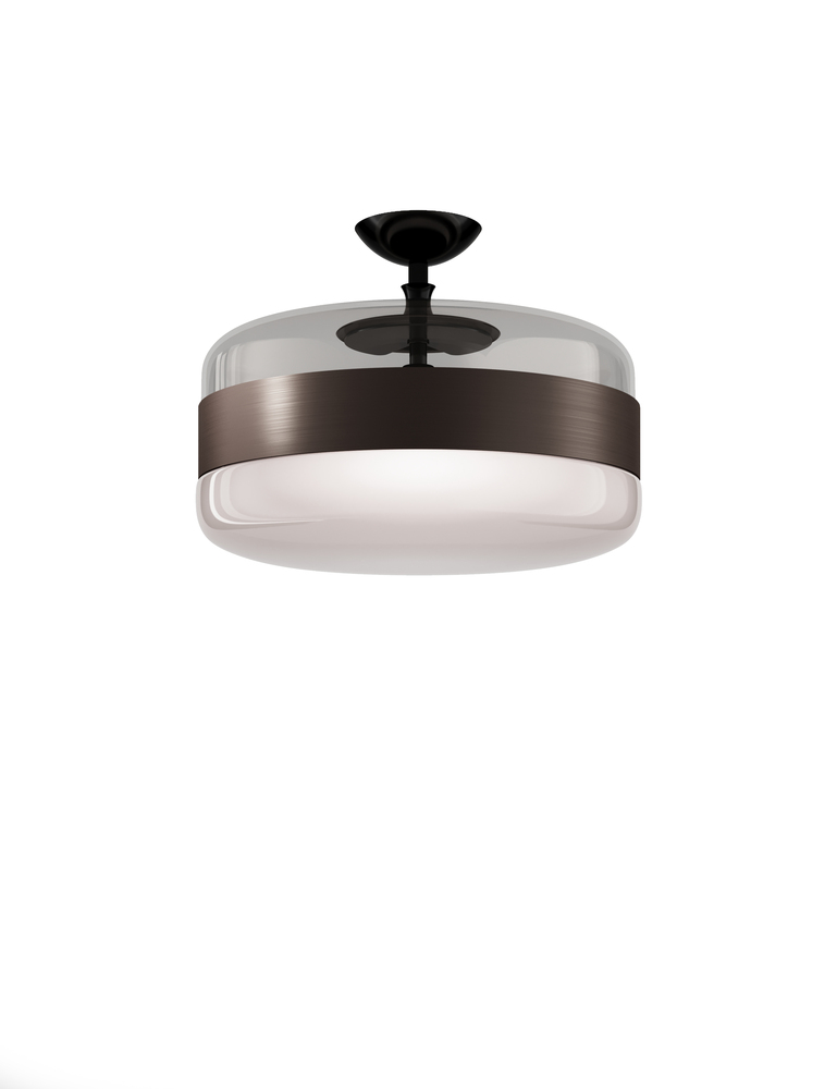 Futura Ceiling Lamp G Smoky Brown Matt Black 1 E26 UL