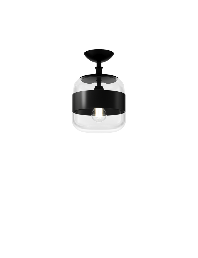 Futura Ceiling Lamp P Crystal Black Matt Black 1 E26 UL