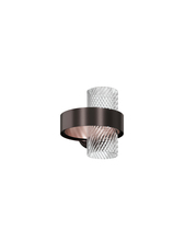 Vistosi ARMON AP 25 CRRI N_R G9 UL - Armonia Wall Lamp 25 Crystal Striped Glass Matt Black Nickel Matt Copper 2 G9 UL