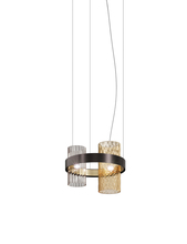 Vistosi ARMON SP 50 FUAM N_O E12 UL - Armonia Suspension 50 Smoky Amber Matt Black Nickel_Matt Gold 3 E12 UL