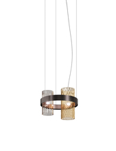 Vistosi ARMON SP 50 FUAM N_R E12 UL - Armonia Suspension 50 Smoky Amber Matt Black Nickel_Matt Copper 2 E12 UL