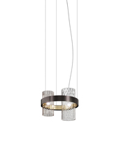 Vistosi ARMON SP 50 FUCR N_O E12 UL - Armonia Suspension 50 Smoky Crystal Matt Black Nickel_Matt Gold 3 E12 UL