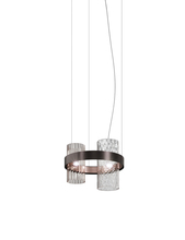 Vistosi ARMON SP 50 FUCR N_R E12 UL - Armonia Suspension 50 Smoky Crystal Matt Black Nickel_Matt Copper 2 E12 UL