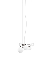 Vistosi PUPRI SP 7 BCSF NNS G9 UL - Puppet Ring Suspension 7 White Shaded Matt Black Nickel G9 UL