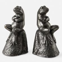 Uttermost CA 18150 - Uttermost Daydreaming Frogs Aged Silver Bookends, S/2