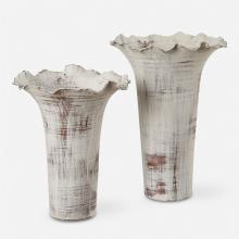 Uttermost CA 18174 - Uttermost Ruffled Petal White Vases Set/2