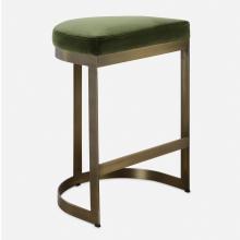 Uttermost CA 23869 - Uttermost Ivanna Brass Moss Counter Stool