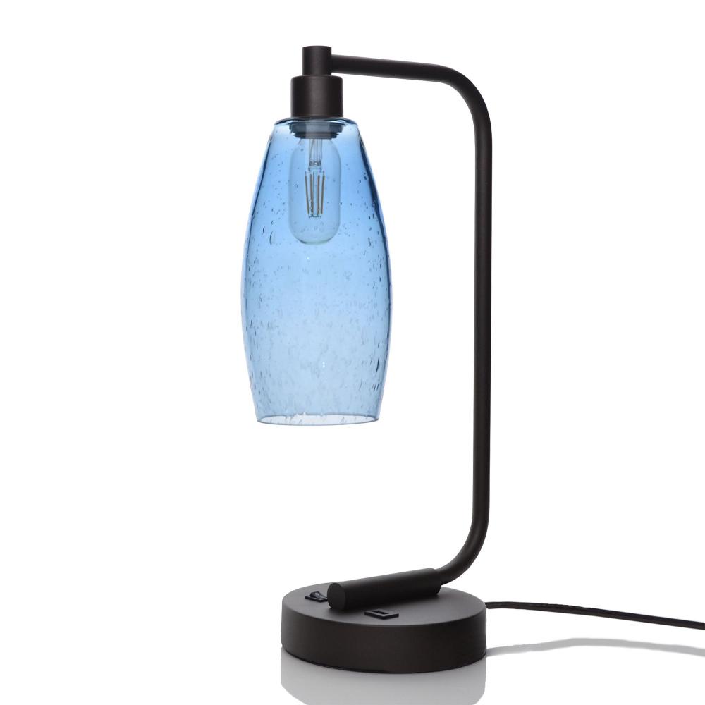 147 Lunar: Table Lamp - Steel Blue / Matte Black