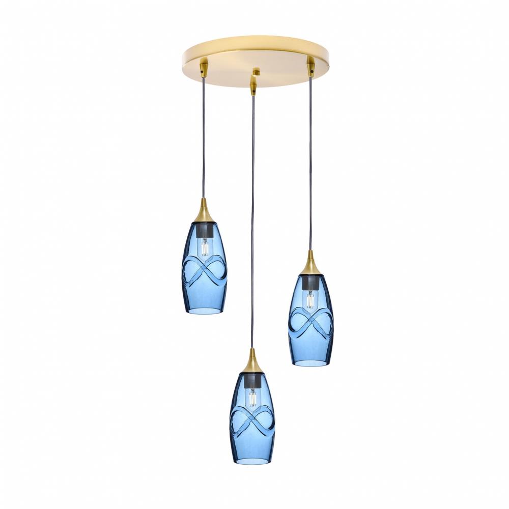 147 Swell: 3 Pendant Cascade Chandelier