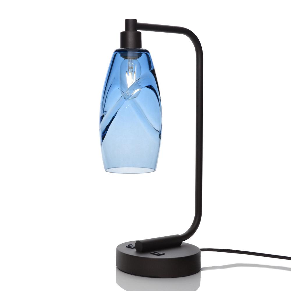 147 Swell: Table Lamp - Steel Blue / Matte Black