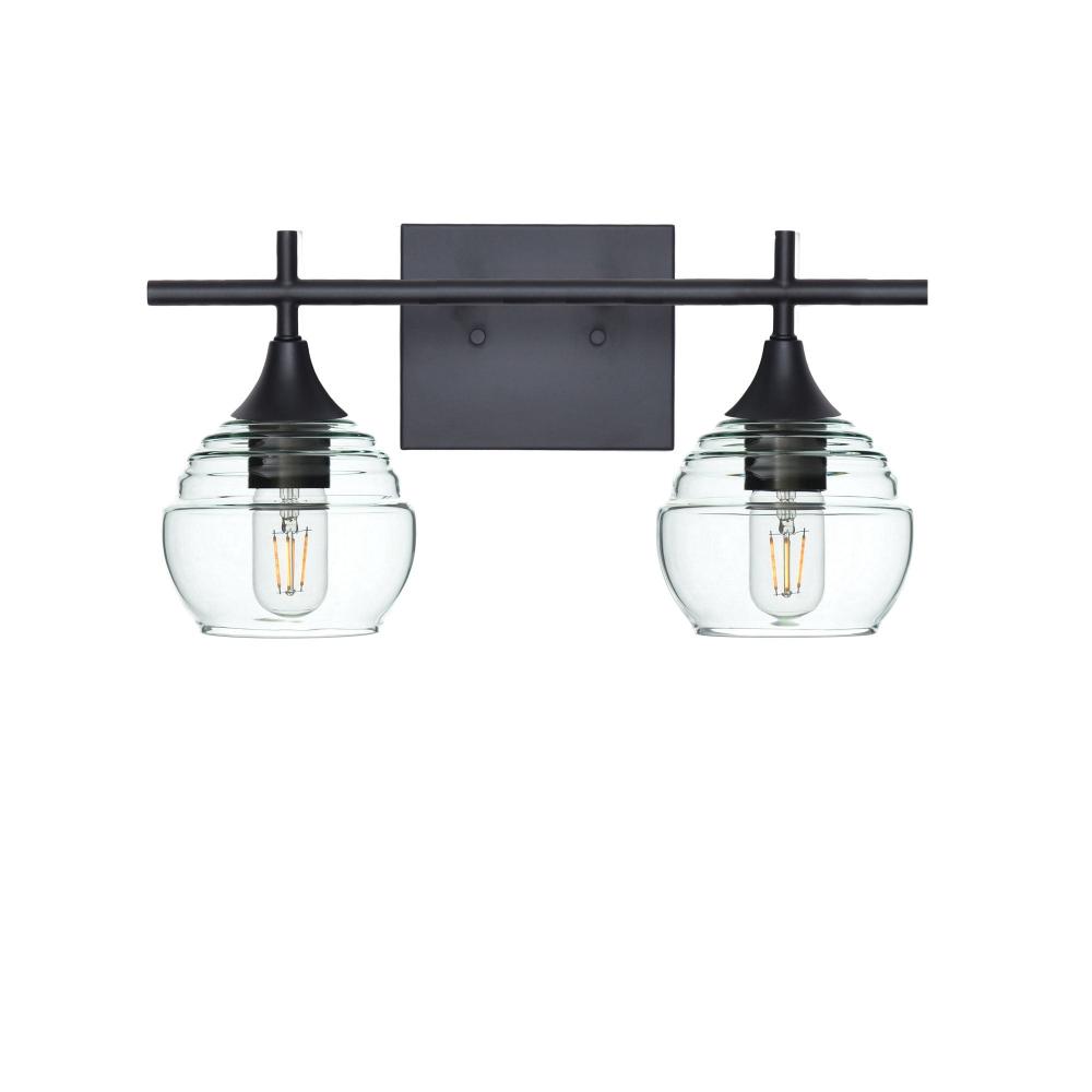 301 Lucent: 2 Light Wall Vanity - Eco Clear / Matte Black