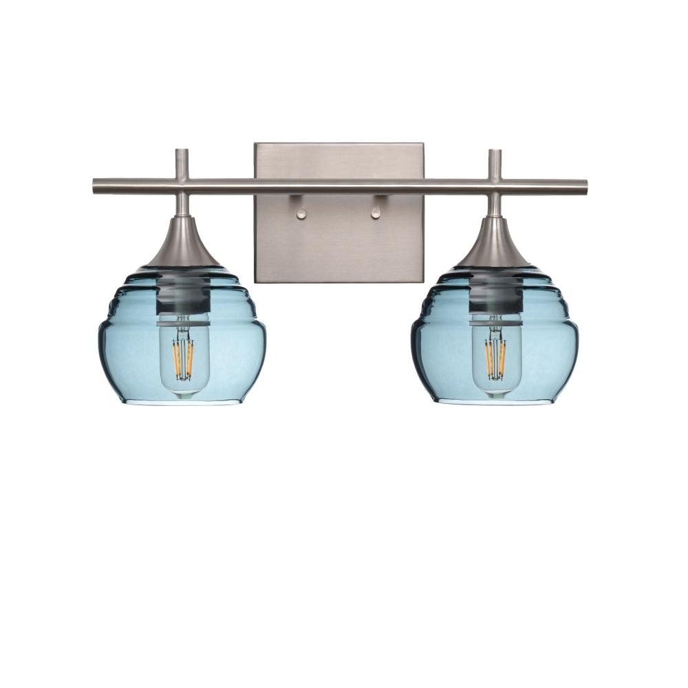 301 Lucent: 2 Light Wall Vanity - Slate Gray / Brushed Nickel