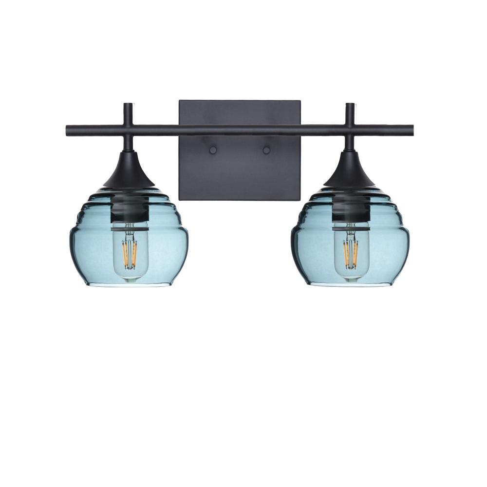 301 Lucent: 2 Light Wall Vanity - Slate Gray / Matte Black