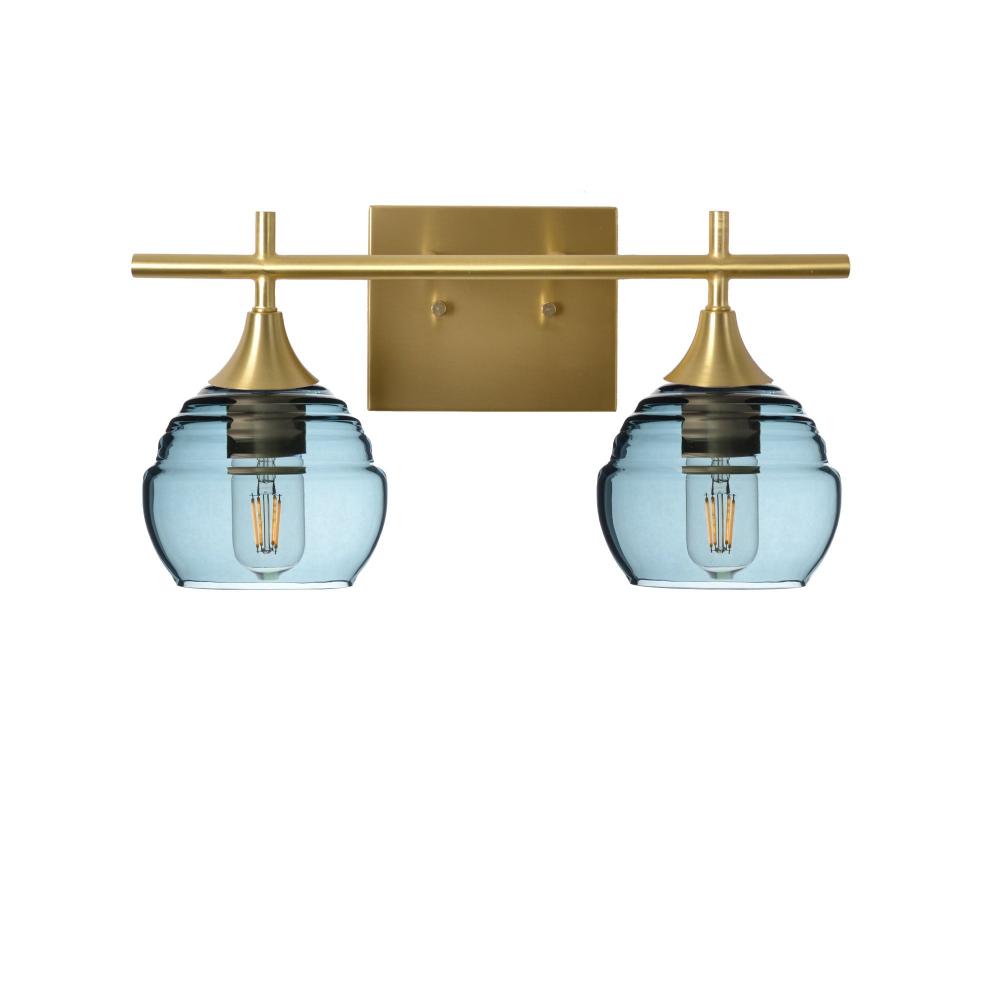 301 Lucent: 2 Light Wall Vanity - Slate Gray / Satin Brass