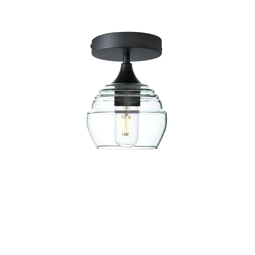 301 Lucent: Semi Flush Light - Eco Clear / Antique Bronze