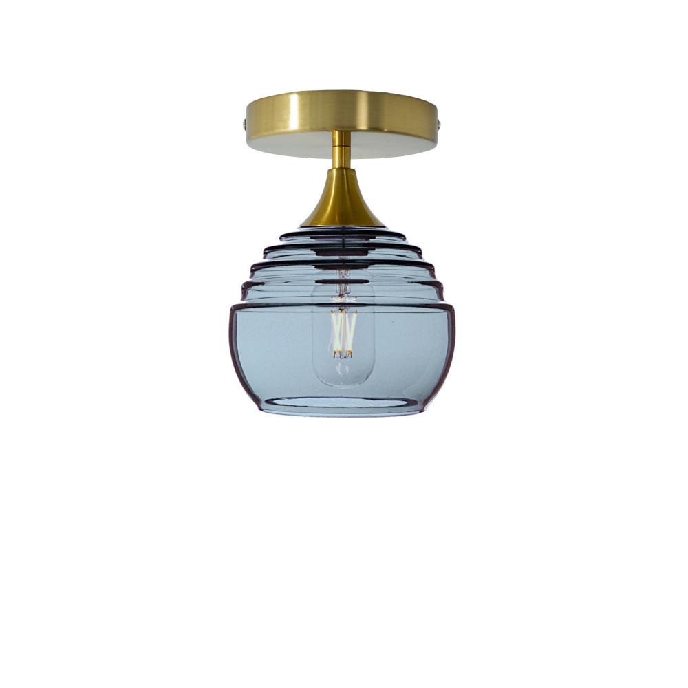 301 Lucent: Semi Flush Light - Slate Gray / Polished Brass