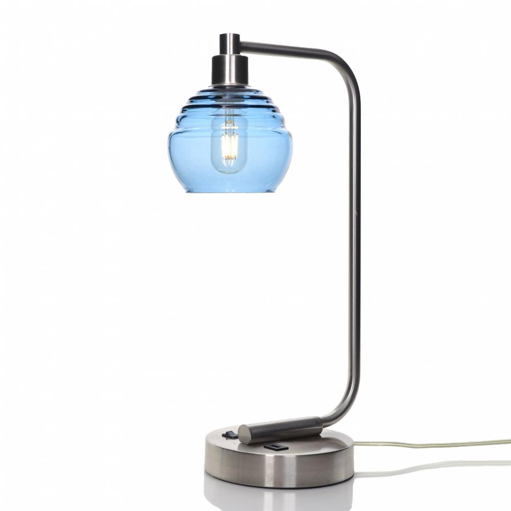 301 Lucent: Table Lamp - Steel Blue / Brushed Nickel