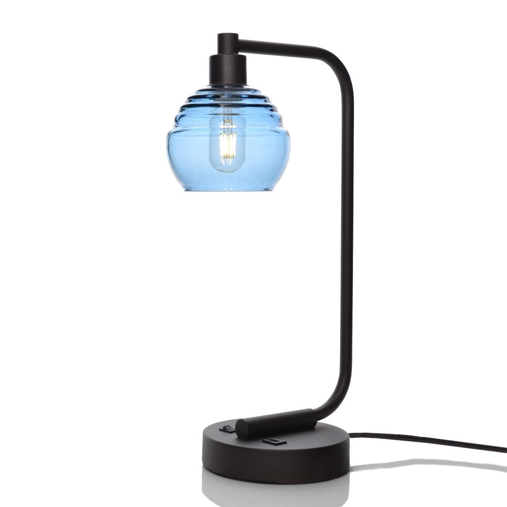 301 Lucent: Table Lamp - Steel Blue / Matte Black