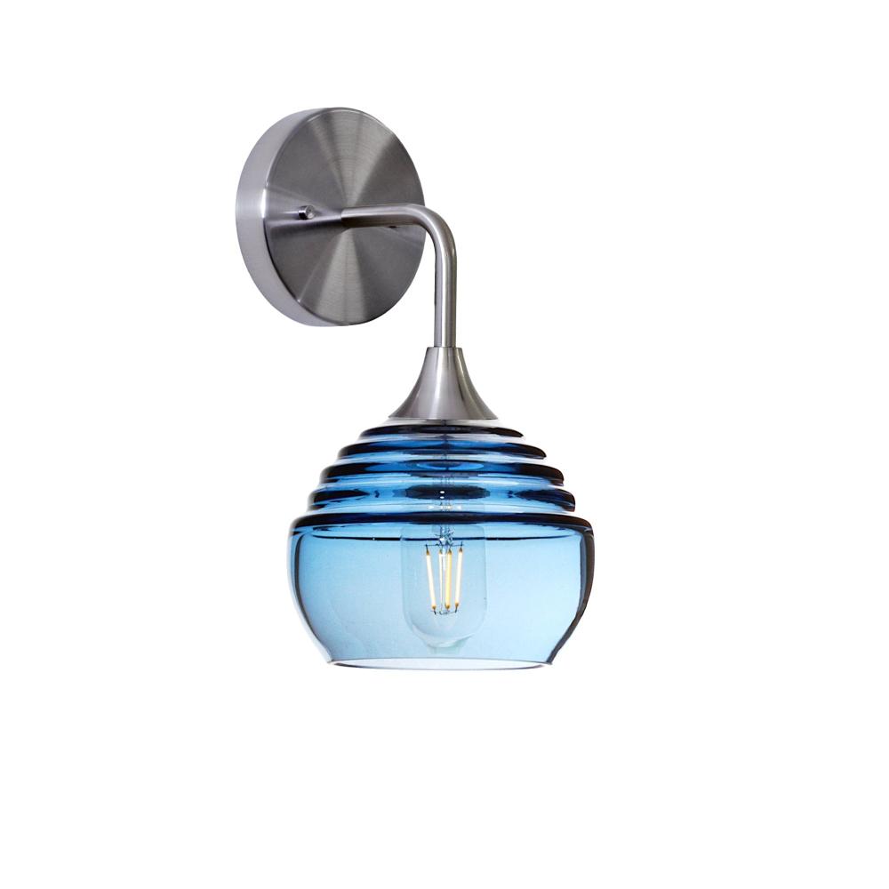 301 Lucent: Wall Sconce - Steel Blue / Brushed Nickel