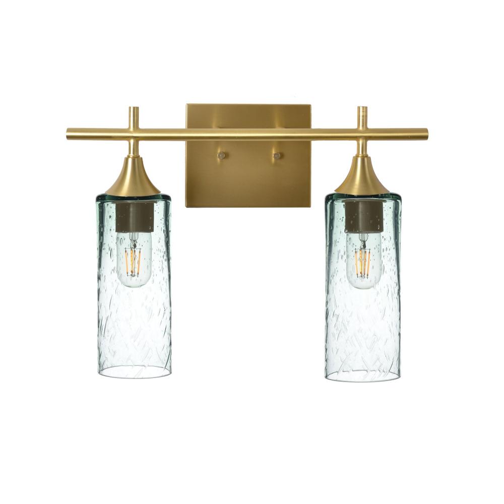 513 Lunar: 2 Light Wall Vanity - Eco Clear / Satin Brass