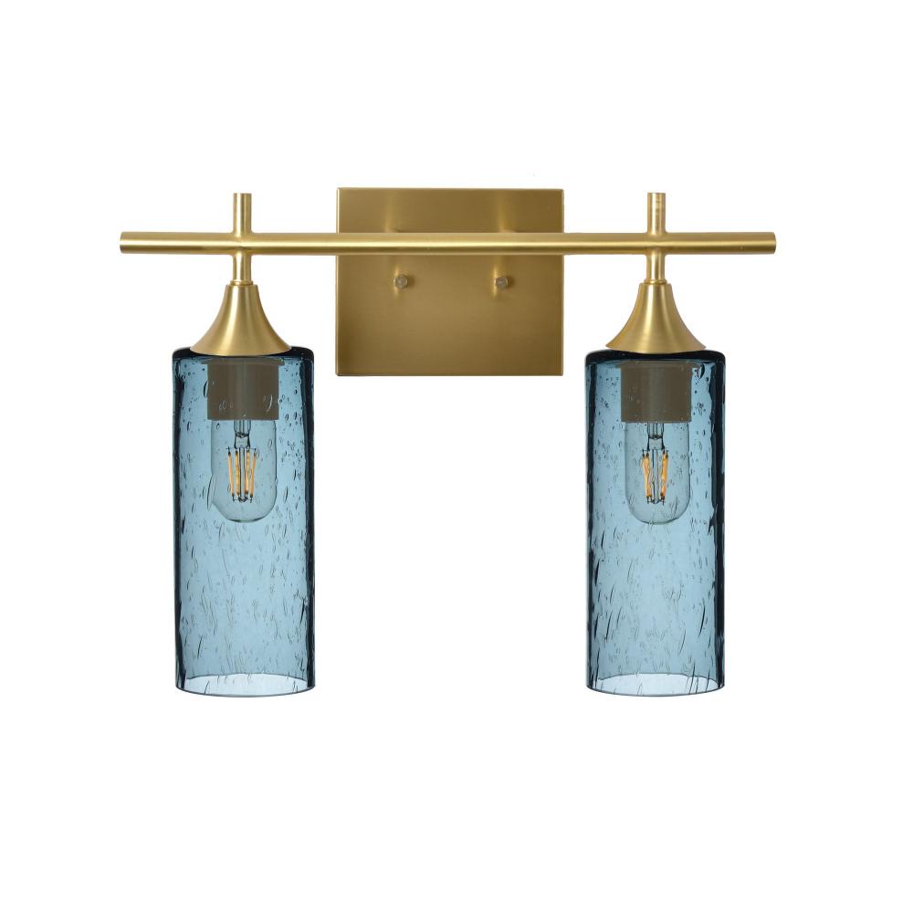 513 Lunar: 2 Light Wall Vanity - Slate Gray / Satin Brass