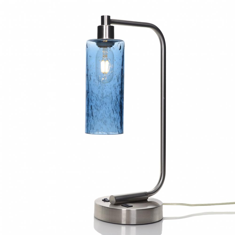 513 Lunar: Table Lamp - Steel Blue / Brushed Nickel