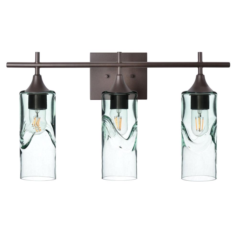 513 Swell: 3 Light Wall Vanity - Eco Clear / Dark Bronze